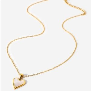 Gold Heart Mother of Pearl Necklace NWT